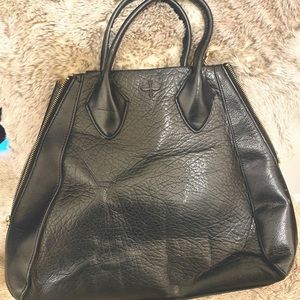Pour La Victoire Large Unique Black Leather Bag
